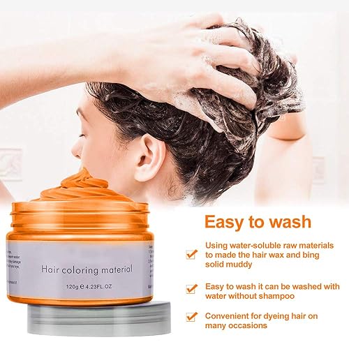 Miniatura 3 de Acosexy - Cera temporal para el cabello pomadas de cera coloridas desechables natural estilo fuerte crema de barro para el cabello para fiestas