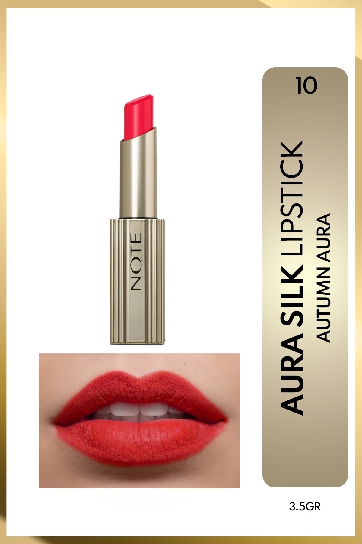 Aura Silk Lipstick 10 Timeless Red Kremsi Yarı Parlak Ruj - Kırmızı