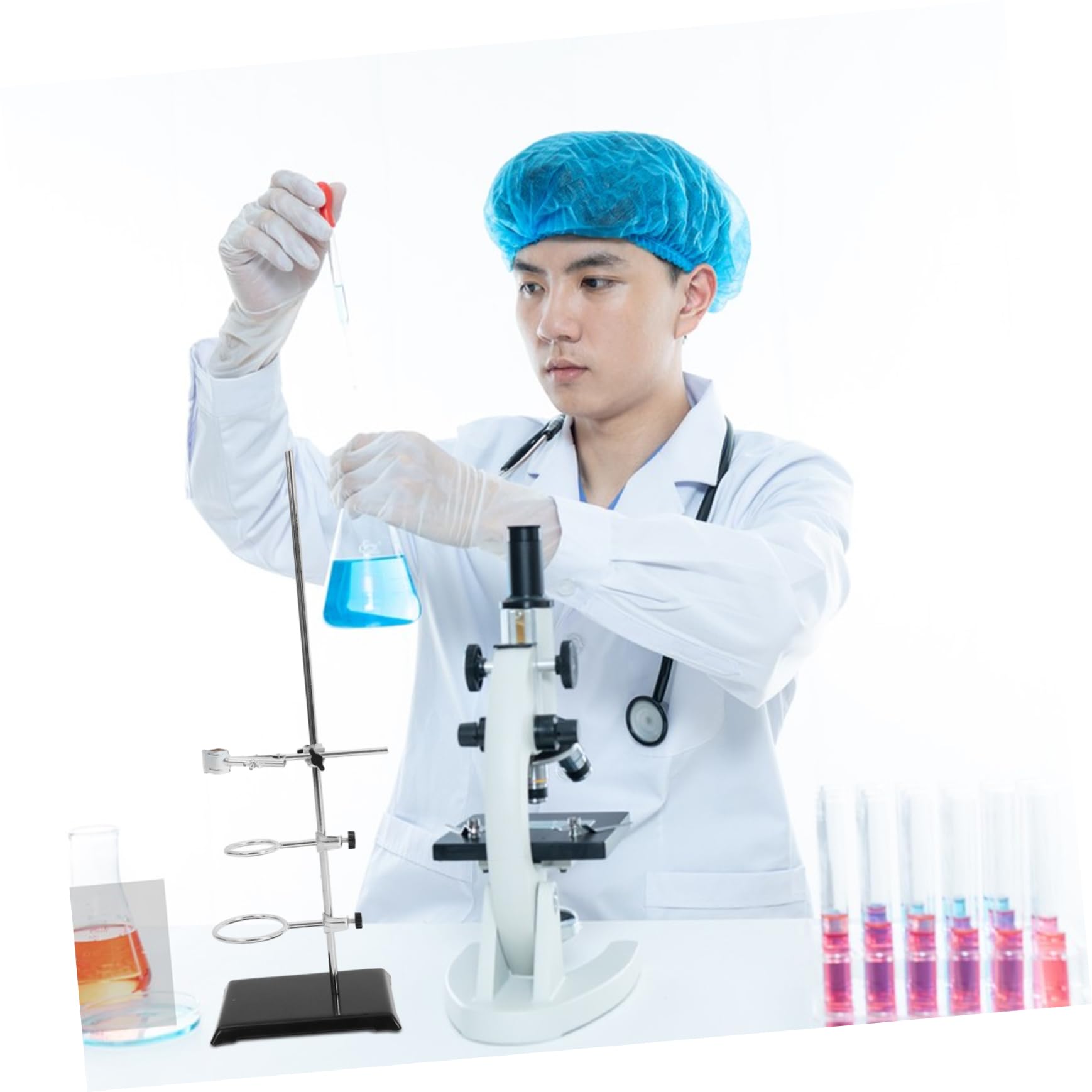 Laborständer für Experimente mit Klemmen für Reagenzgläser und Geräte Stabiles Laborstativ für Chemie und Physik