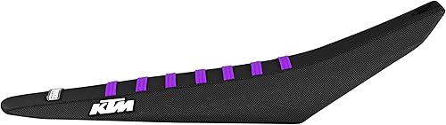 Miniatura 2 de Enjoy Mfg Funda de asiento compatible con KTM 2023 SX-SXF 125-450 Logo #352 (todas las costillas negrasmoradas)