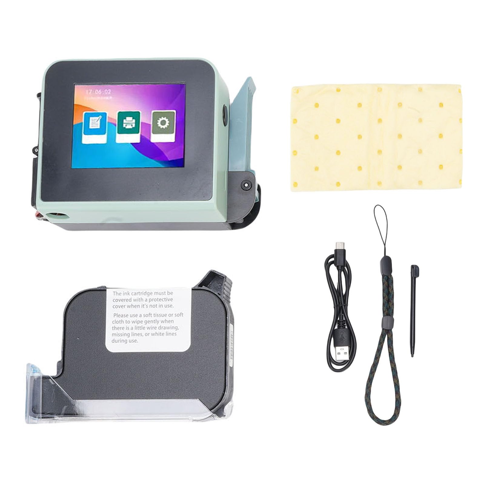 TOPINCN Impresora de Inyección de Tinta Portátil, Impresora Portátil Handheld de Secado de Cartuchos de Tinta de Secado de 0.1 a 0.5 Pulgadas Máquina de Codificación de Inyección de