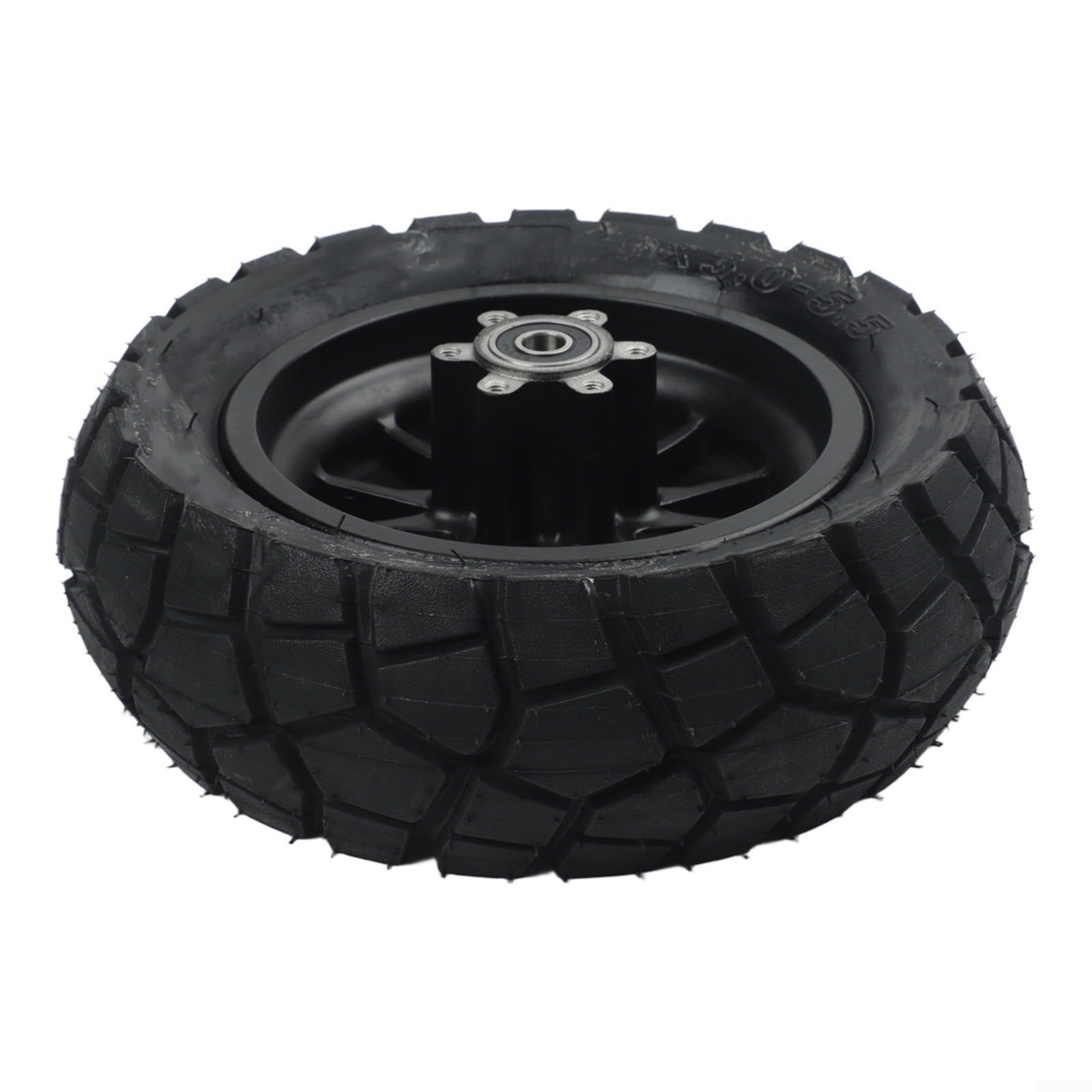 Roues de trottinette électrique, 9 x 3,0–5,5, pneus avant et arrière, kit de moyeu pour Kukirin G2 Pro DB de remplacement noir (roues + pneus noirs)