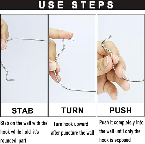 Miniatura 5 de Super Hook - Juego de 20 ganchos para colgar imágenes, para paneles de yeso, pared de madera, pared de yeso, puede colgar fotos, arte, reloj, espejo