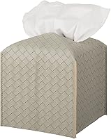 Vista 18 de Funda para caja de pañuelos de piel sintética, estuche cuadrado para pañuelos faciales, dispensador de papel facial para baño, encimera de tocador