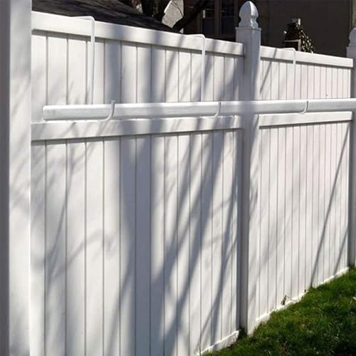 Miniatura 9 de SEIWEI Paquete de 2 ganchos de vinilo para valla de 2 x 6 pulgadas, ganchos para valla de patio, ganchos de acero recubierto para colgar plantas,