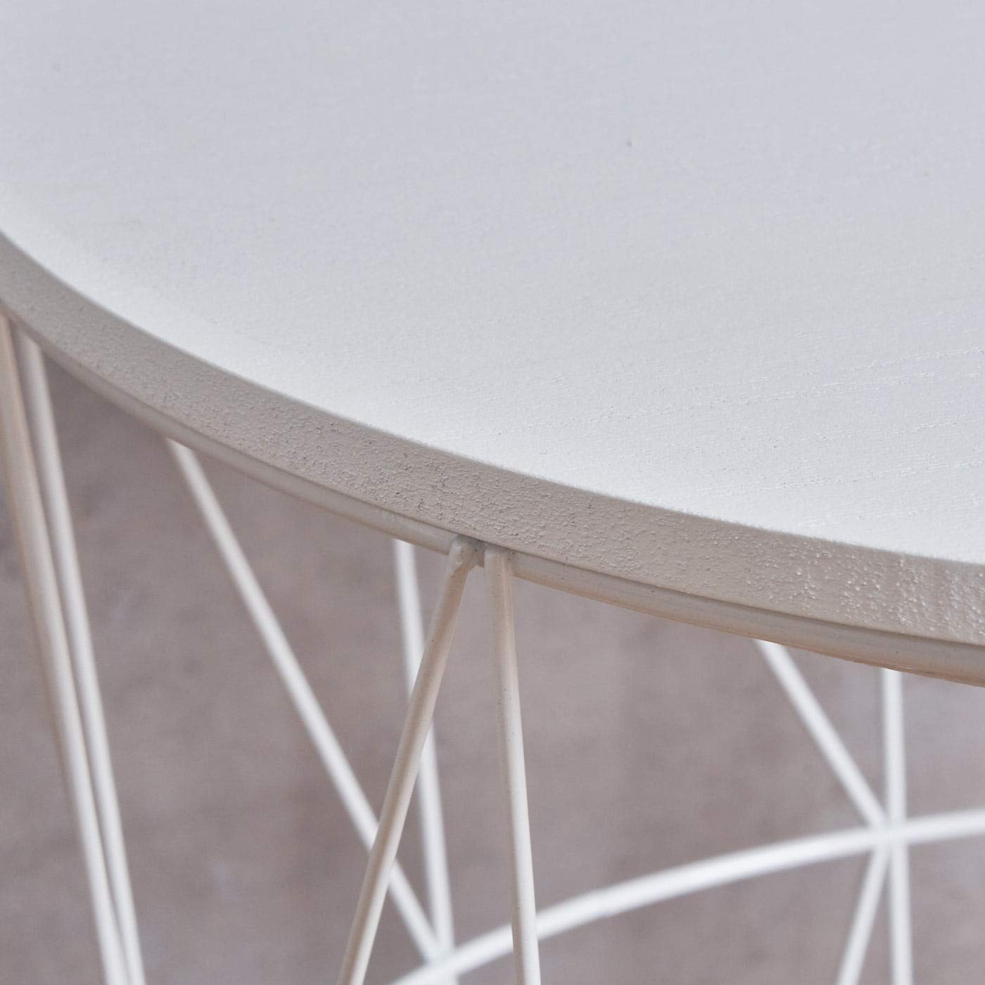levandeo 3er Set Beistelltisch Metall Metallkorb Drahtkorb Weiß Couchtisch Deckel Aufbewahrung Design Deko Tisch