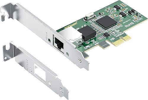 Vista 8 de 10Gtek Adaptador de Red Convergente Gigabit Ethernet 10/100/1000Mbps (NIC) con Chip Intel 82576, Tarjeta de Red Ethernet PCI Express, Puertos RJ45 X1