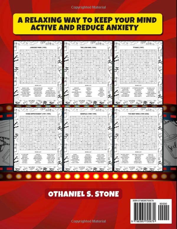 Miniatura 2 de 90s Movie Mania Puzzle Book Iconic Films and TV Shows of The Decade Large Print Word Search Puzzle - Anxiety Relieving - Relaxing - 2,000 Words for