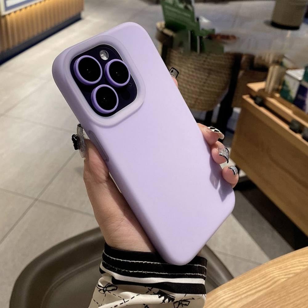 Coque silicone liquide iPhone 11 antichoc de couleur unie violet