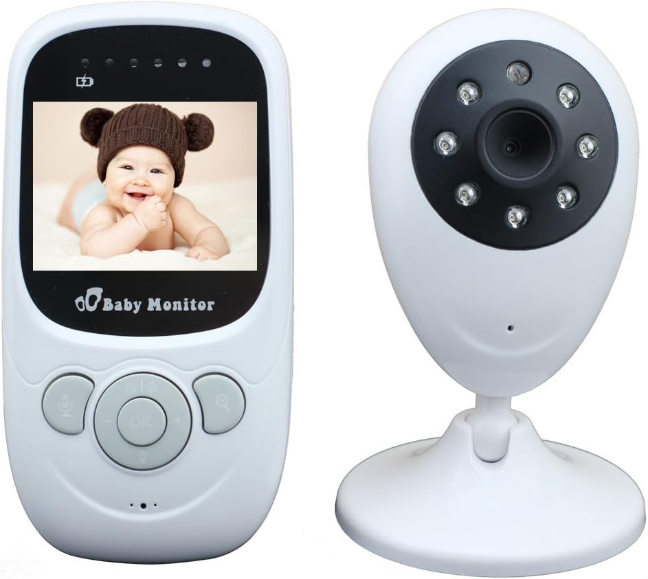 Video Baby Monitor 2.4G wireless Digital Camera Baby Monitor Indoor Baby Monitor Smart Wireless Security Camera with Night Vision & Temperature Sensor, 2 Way Talk
