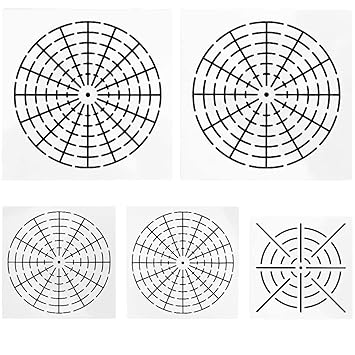 5 Pieces Mandala Dot Painting Tool Stencils Template Set, 8/12/16 Segment Creative Mandala Stencils Reusable Painting Stencils for DIY Painting Art Projects
