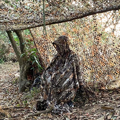 Tongcamo Hunting Ghillie Suit Poncho 3D Bionic Leafy Camouflage Clothing for Jungle Hunting, Wildlife Photography, Bird Watching,Halloween, Shooting