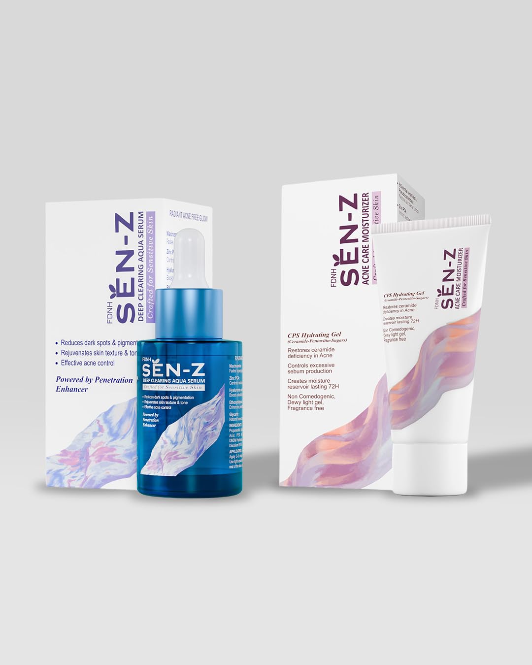 Sen-Z Clear Routine Essentials | Deep Clearing Aqua Serum + Acne Care Moisturizer | Acne Control + Barrier Repair | For Sensitive, Oily & Acne-Prone Skin-image-13