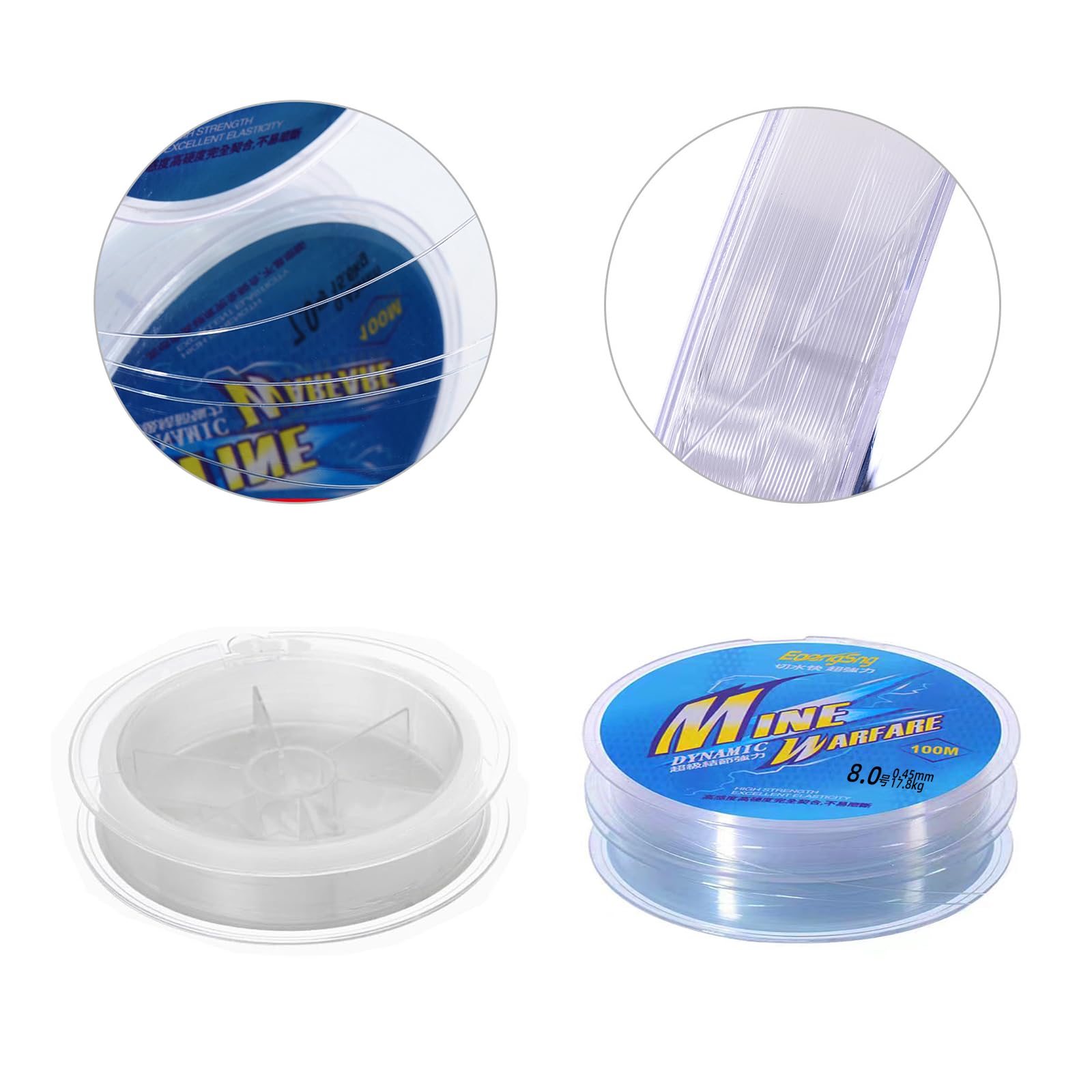 2 Pezzi Linea Da Pesca 100M Nylon Trasparente Resistente Allo Strappo, Corda Extra Forte, Filo Di Nylon Per Pesca