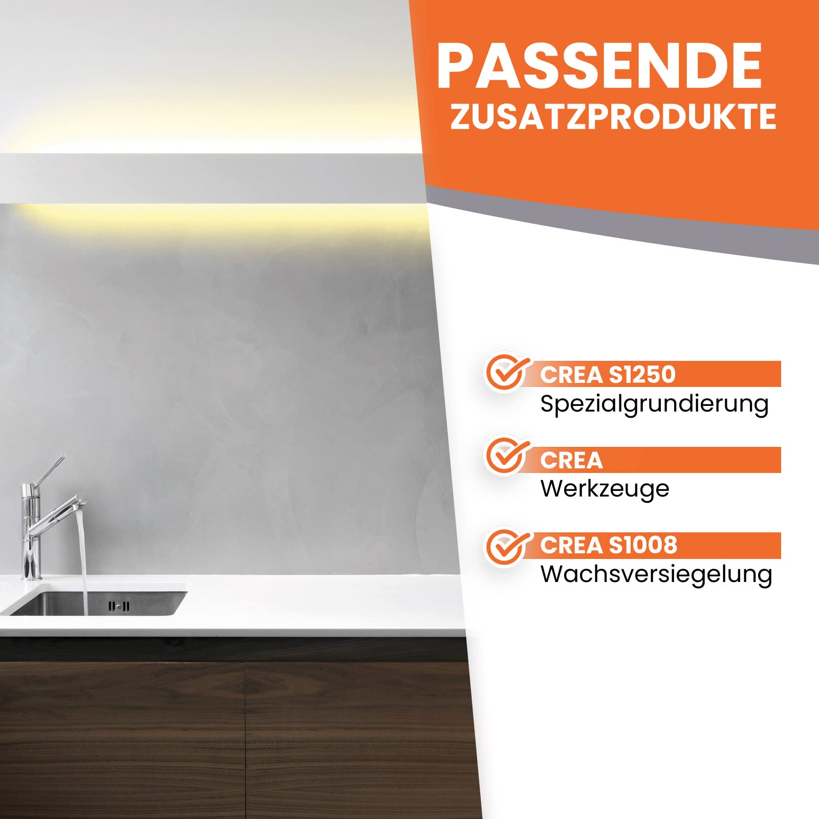 BEKATEQ Betonoptik in Betongrau 3kg, Stonewash Style Betonlook bis 7,5qm Betonspachtel inkl. Werkzeug, Effektspachtel, Sichtbeton, fugenlose Wandgestaltung in Bad, WC, Wohnzimmer, Büro S1002