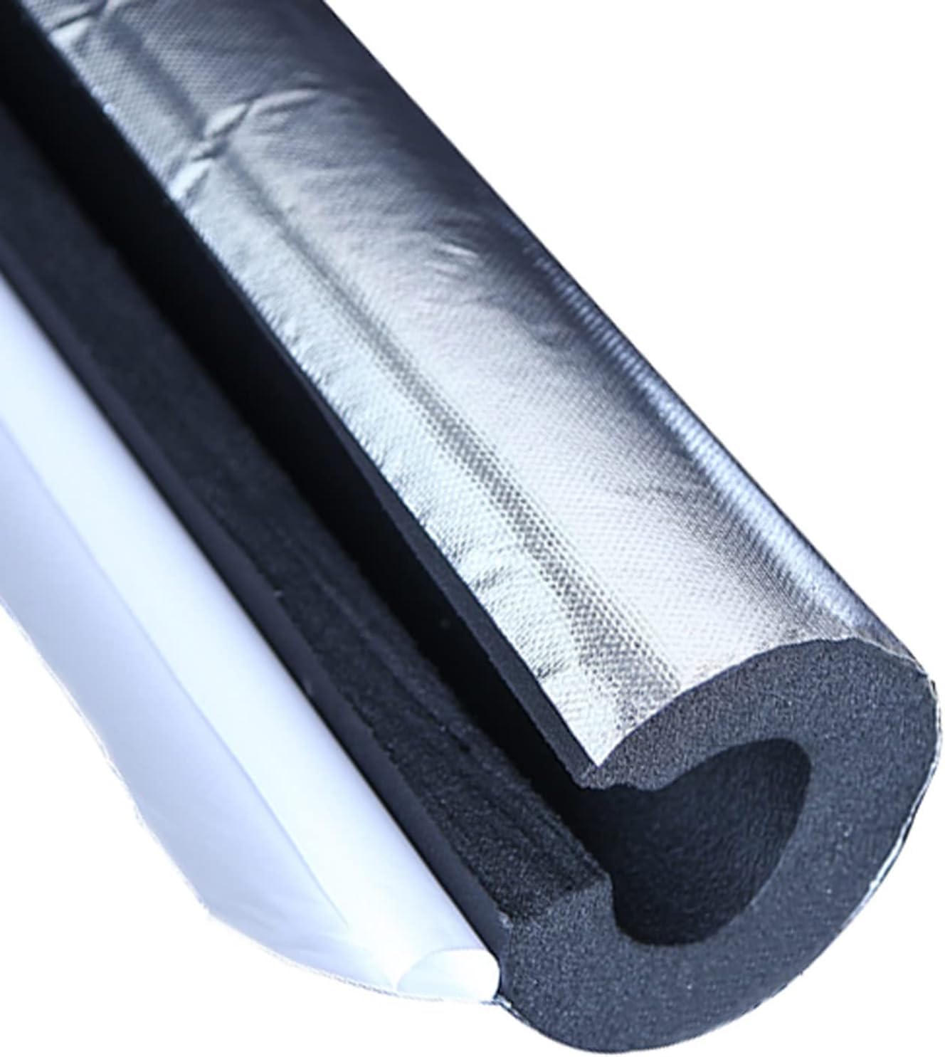 Self-Adhesive Foam Insulation Pipe,22 ~ 160mm Pipe Insulation Foam Tube, Thickness 20mm Length 95cm, Aluminum Foil Self-Adhesive Pipe Coverings(43 mm)