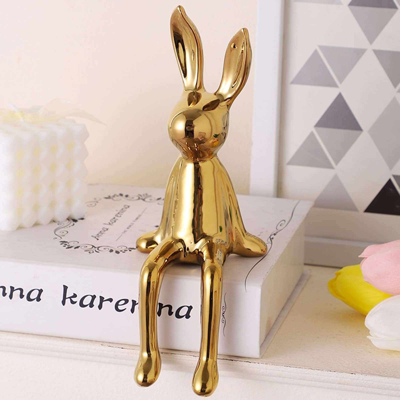 Amazon.com: SEHX Brass Sitting Bunny, Gold Rabbit Figurine Statue