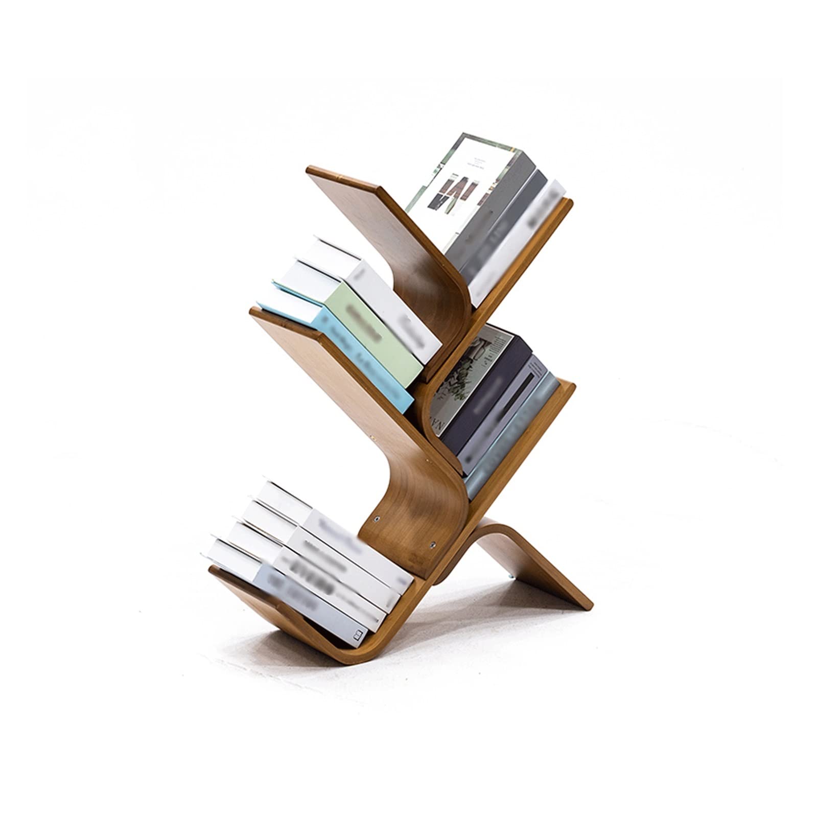 Zeitschriftenständer Zeitschriftenständer Kreatives bogenförmiges baumförmiges Bücherregal Büro Wohnzimmer Gebogenes Präsentationsregal Zeitschriftenständer Bücherregal Holz-Organizer-Rack