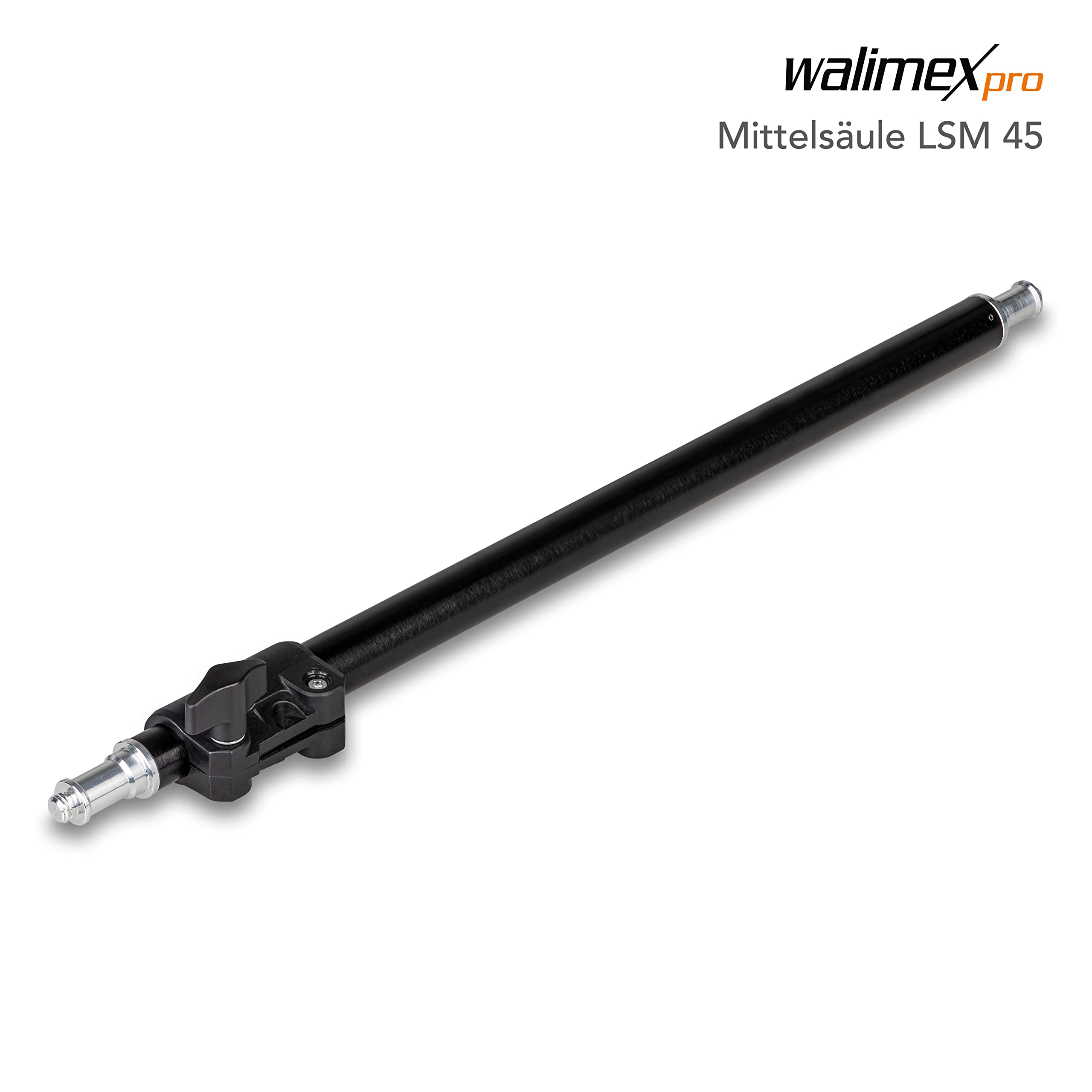 Walimex pro Colonna centrale allungabile per treppiede, treppiedi da pavimento, flash da studio UVM. Altezza regolabile da 45 a 80 cm, senza fondo, portata fino a 3 kg, 5/8 spigot con 3/8 e 1/4