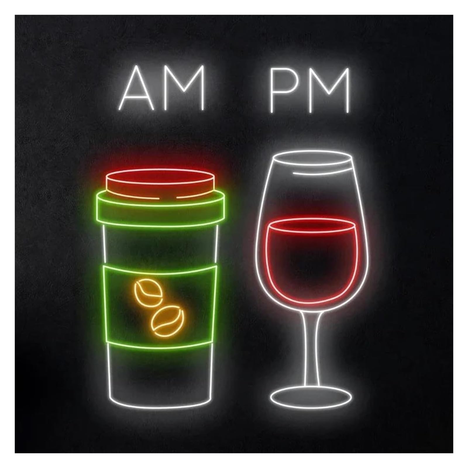 LEMST Signs Lamp Coffee and Wine Neon Sign Light for Wine Lover Bar Home Room Shop Cocktail Pub Man Cave Personality Art Wall Decor 38cmx32cm