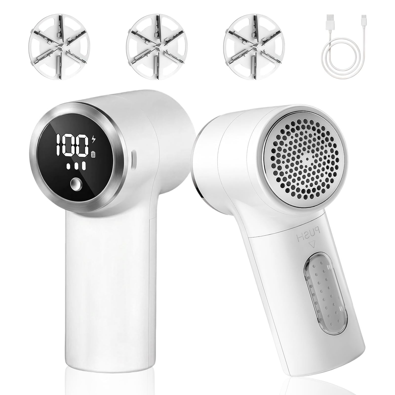 Mindu Fabric Shaver for Clothes with Digital LED Display and 6-Cutting Head