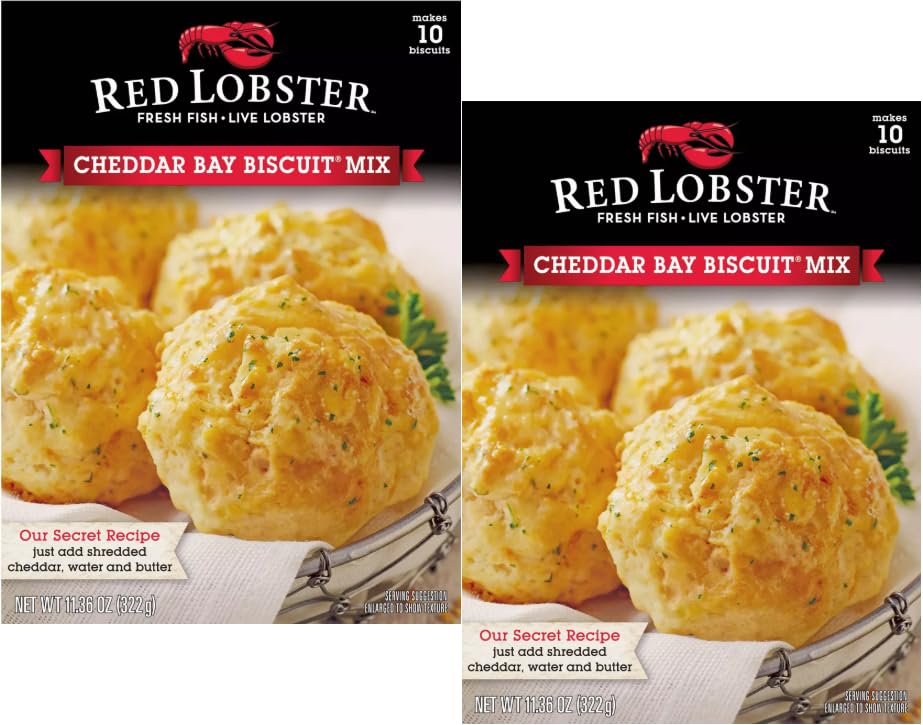 Cheddar Bay Biscuit Mix Bundle. Includes 2-11.36 Oz Boxes of Red Lobster Cheddar Bay Biscuit Mix! Each Box of Red Lobster Cheddar Biscuit Mix Yields 10 Biscuits. Comes With a BELLATAVO Fridge Magnet!