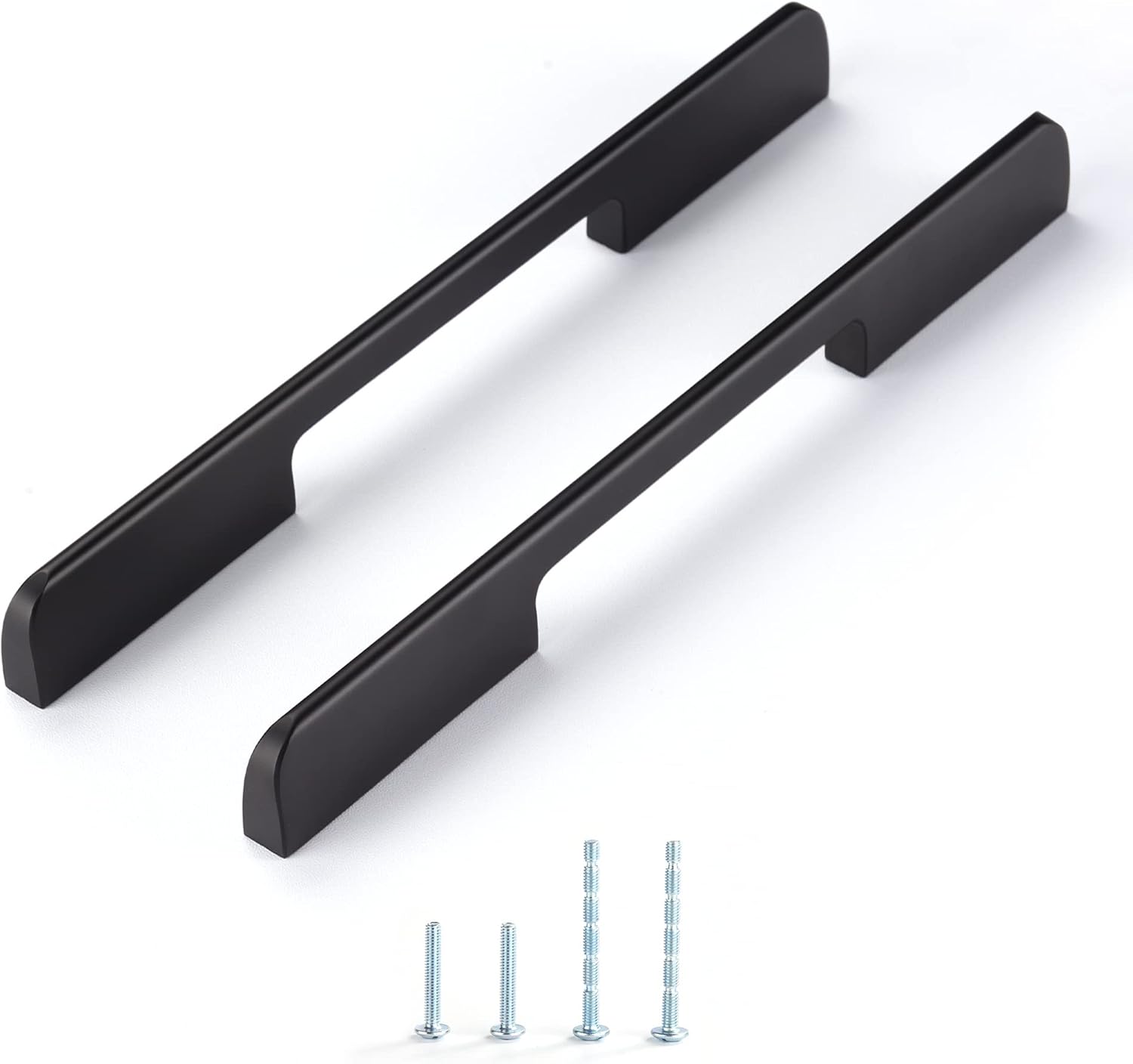 Satanga Kitchen Cabinet Pulls Hole Center 8.8 inch Matte Black Bar Modern Cupboard Pull 5 Pack Solid Euro Style Dresser Handles Bathroom Bedroom Hardware Door Furniture Wardrobe Pull Overall 10.3"