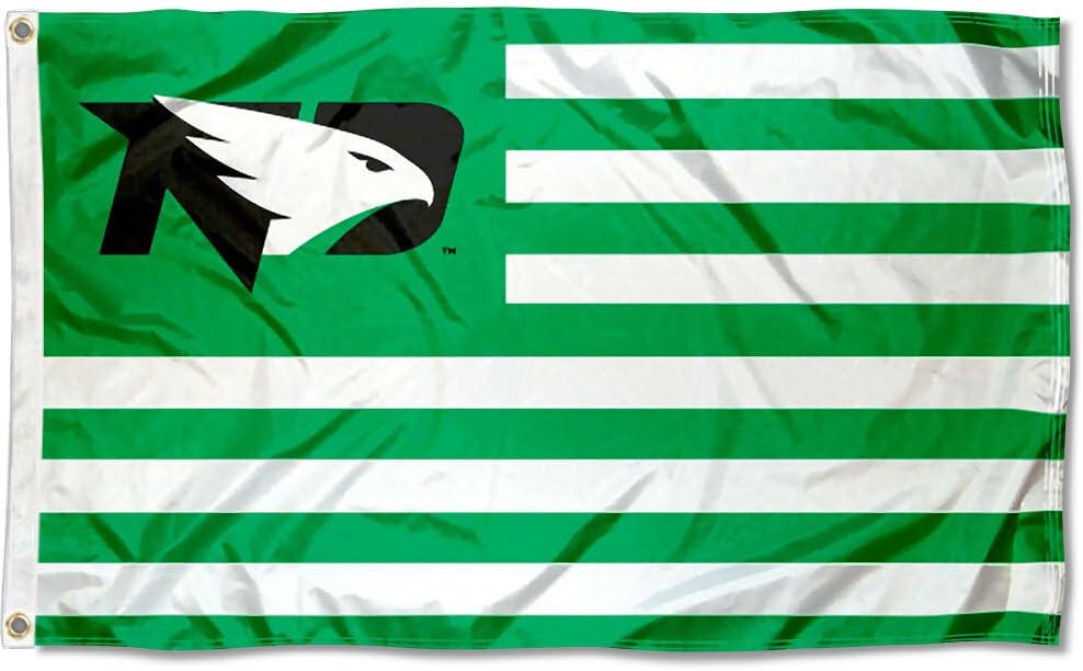 North Dakota Fighting Hawks Hawks Stars and Stripes Nation Flag