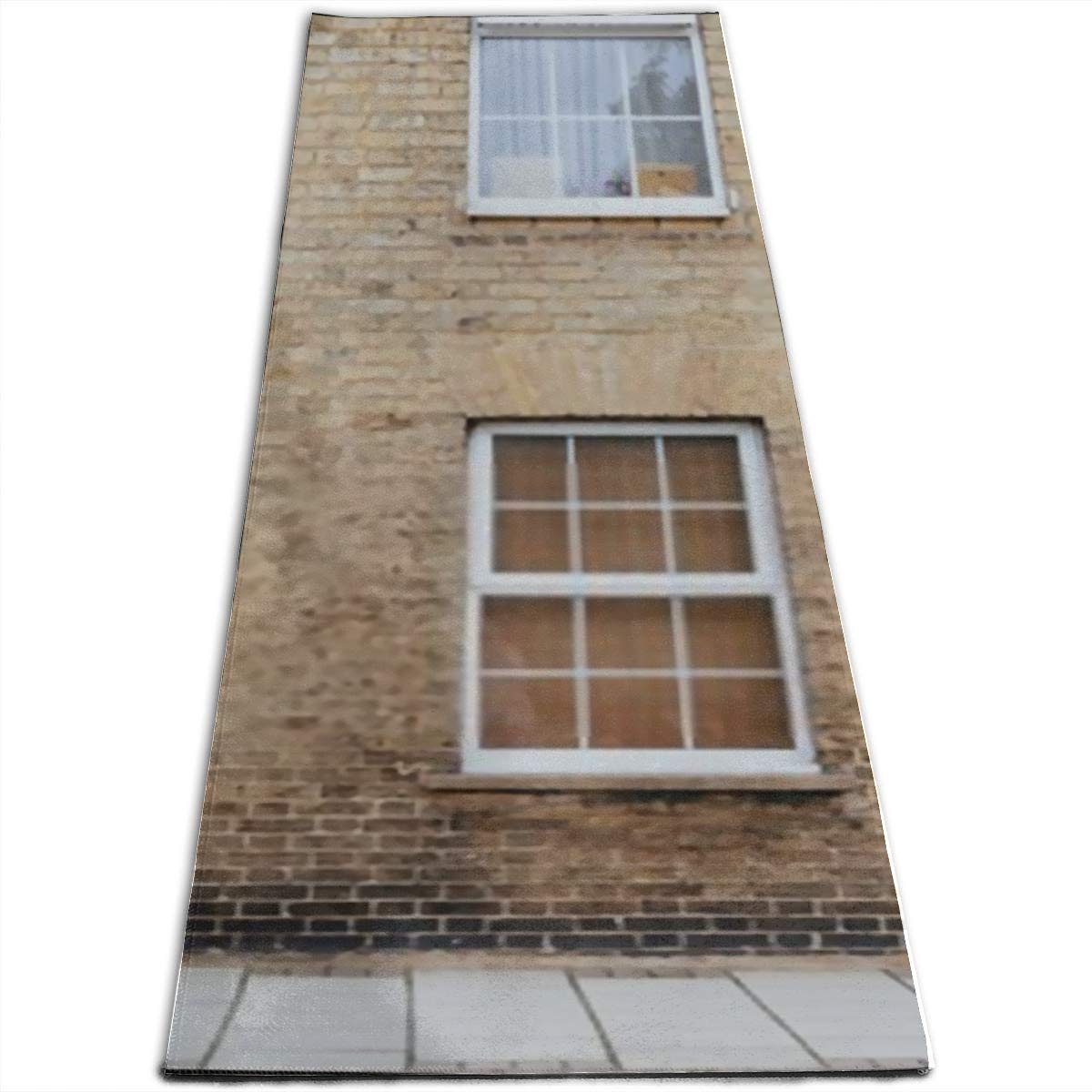 XDCGG Exercise Mat Typical British Townhouse Facade Red Mailbox Personalized Printing Thick Non-Slip Anti-Tear High Density with Carrying Strap Storage Pockets Yoga Zeal Mat