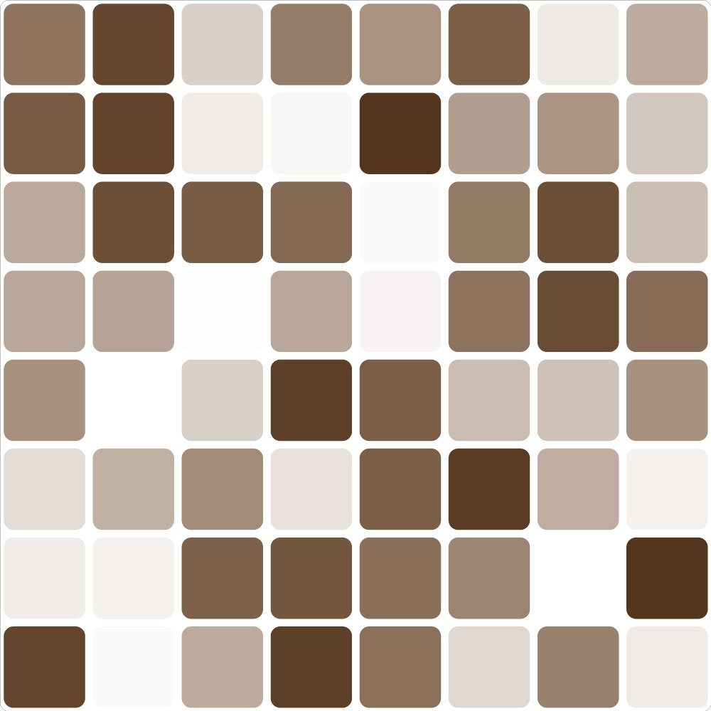 Mosaic Tile Stickers 149mm Square (Pack of 8) for Bathroom/Kitchen (Brown)