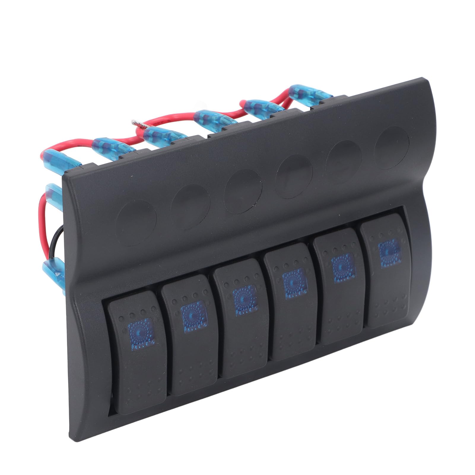 Pannello Interruttori a Bilanciere per Barche Marine a 6 Gruppi Impermeabile, DC12V 24V Pannello Interruttori a LED per per Auto, Camion, Barche Marine, Display Voltmetro