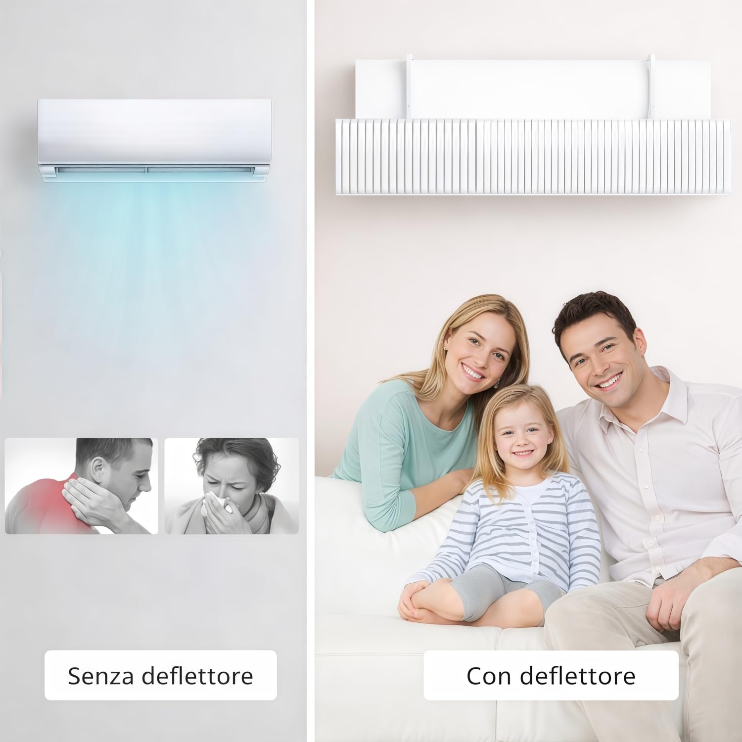 Deflettore Condizionatore Universale, Deflettore Aria Condizionata Regolabile, Deviatore Aria Condizionatore Anti Diretto Blowing, Deflettore per Condizionatore per Ufficio e Casa