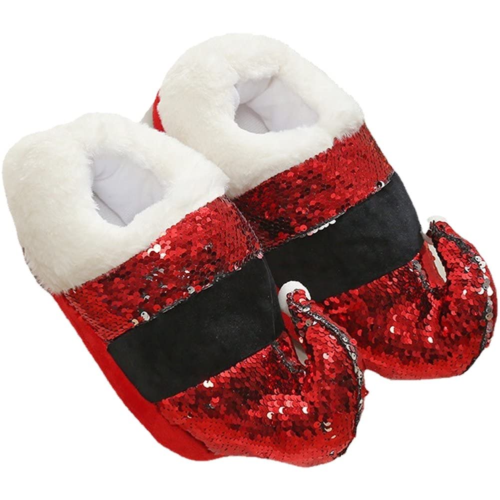 Pantoufles du Père Noël pour des matins d'hiver chaleureux au coin du feu