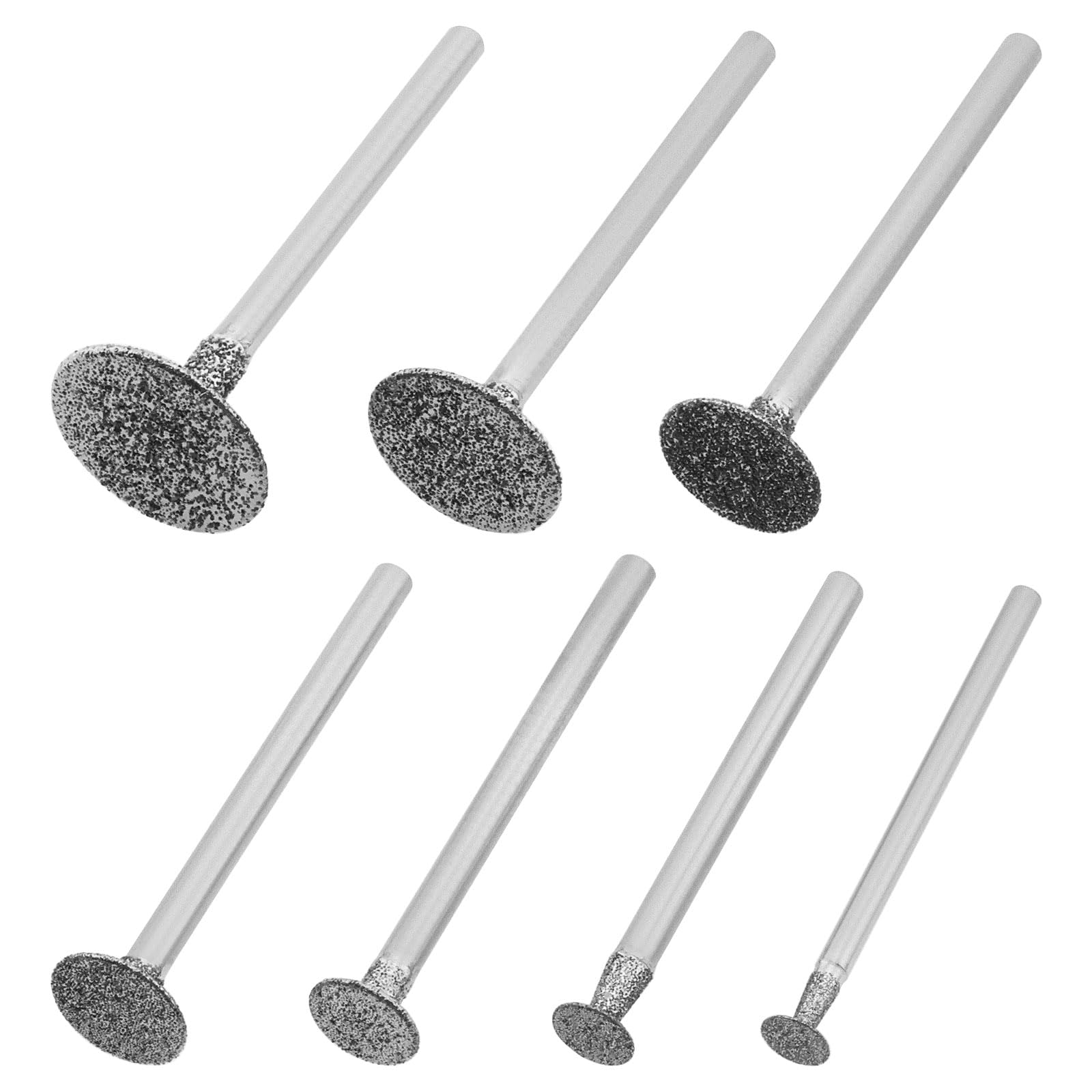 7Pcs T Shape Head Diamond Grinding Burr Drill Bits Sets Suitable for Rotary Tools Engraving Agate and Amber,2.35mm Rod and 3mm Rod