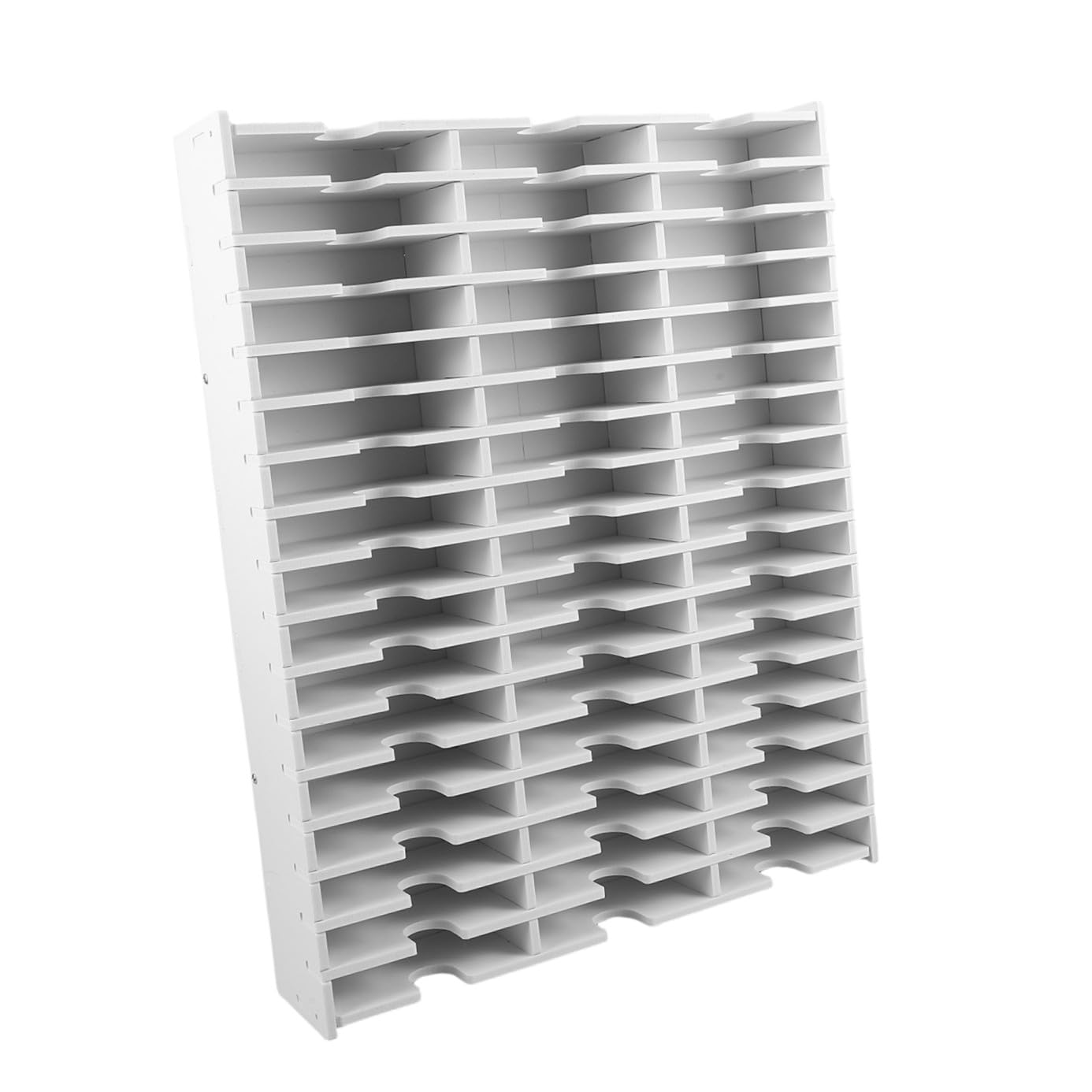 Luxshiny Portaoggetti da Tavolo in Pvc Bianco 51 Slot per Organizer di Timbri e Cuscinetti di Inchiostro, Design Raffinato e Multifunzionale per Uso