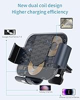 Vista 2 de Soporte de cargador inalámbrico de coche para Google Pixel 9 Pro Fold, doble bobina de 15 W, carga rápida, carga automática, cargador de automóvil