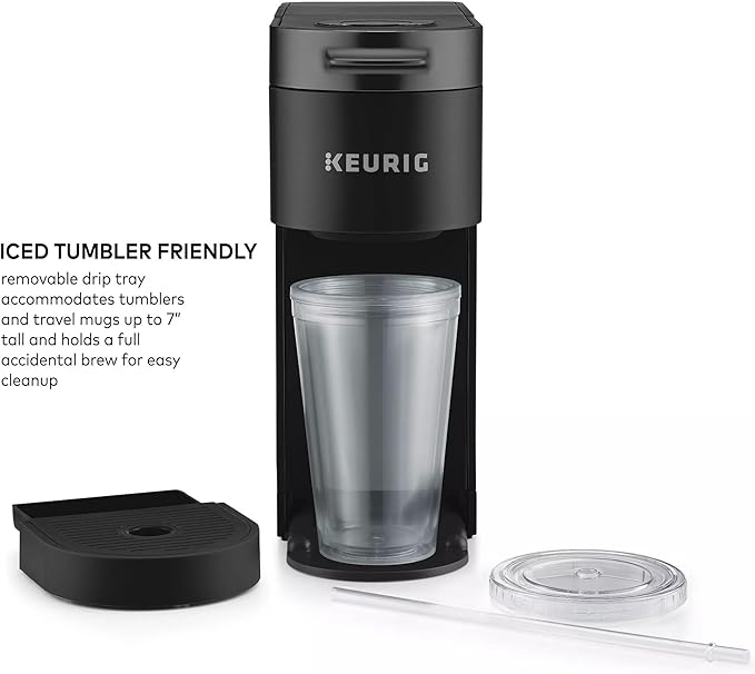 Keurig K-Iced Plus Single-Serve Coffee Maker, Brews Iced Coffee, Fits Travel Mug, Removable Water Reservoir, Black (Renewed)