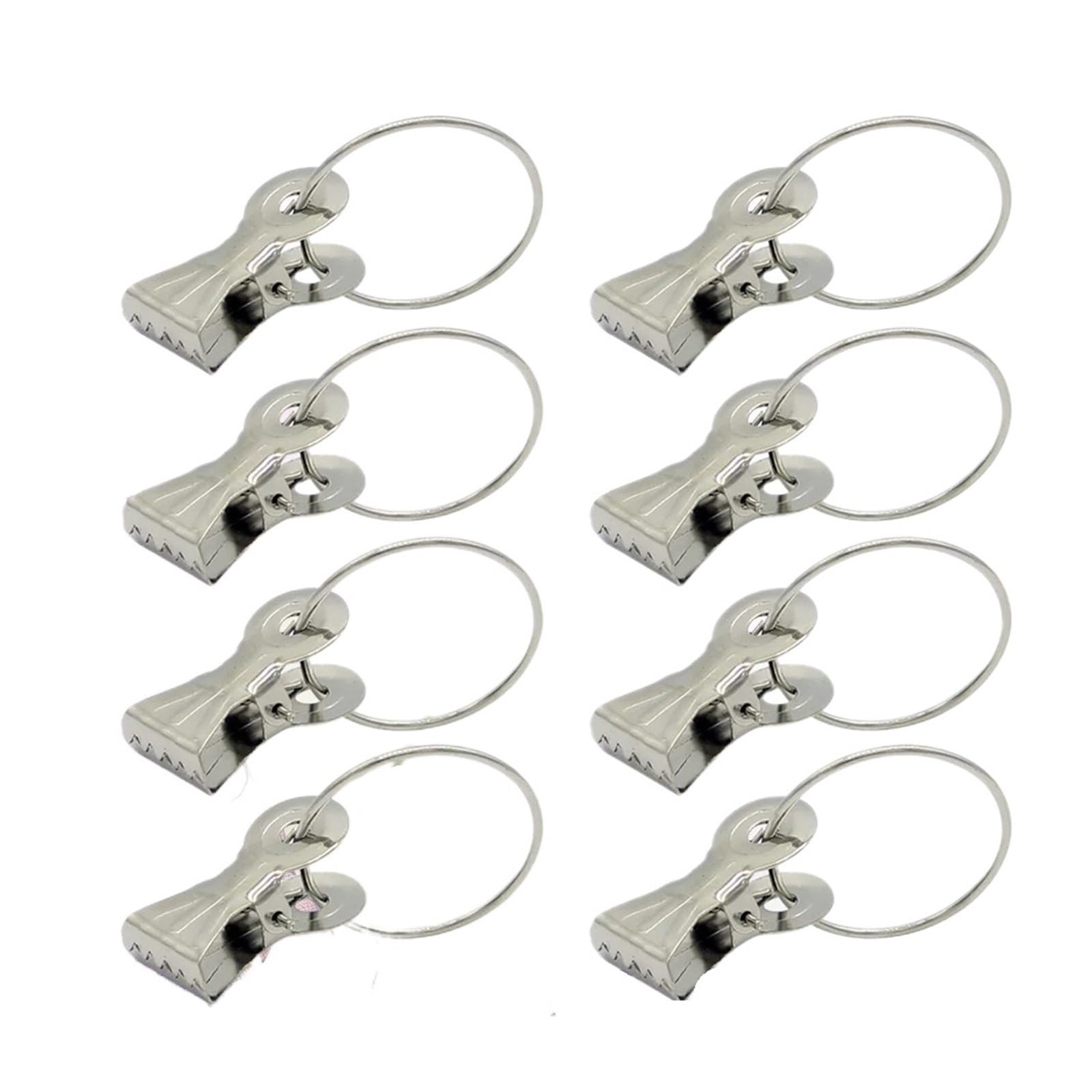 Curtain Rings 20pcs Stainless Steel Curtain Ring With Clip For Decor Practical Rod Drape Hanger Drapery Accessory