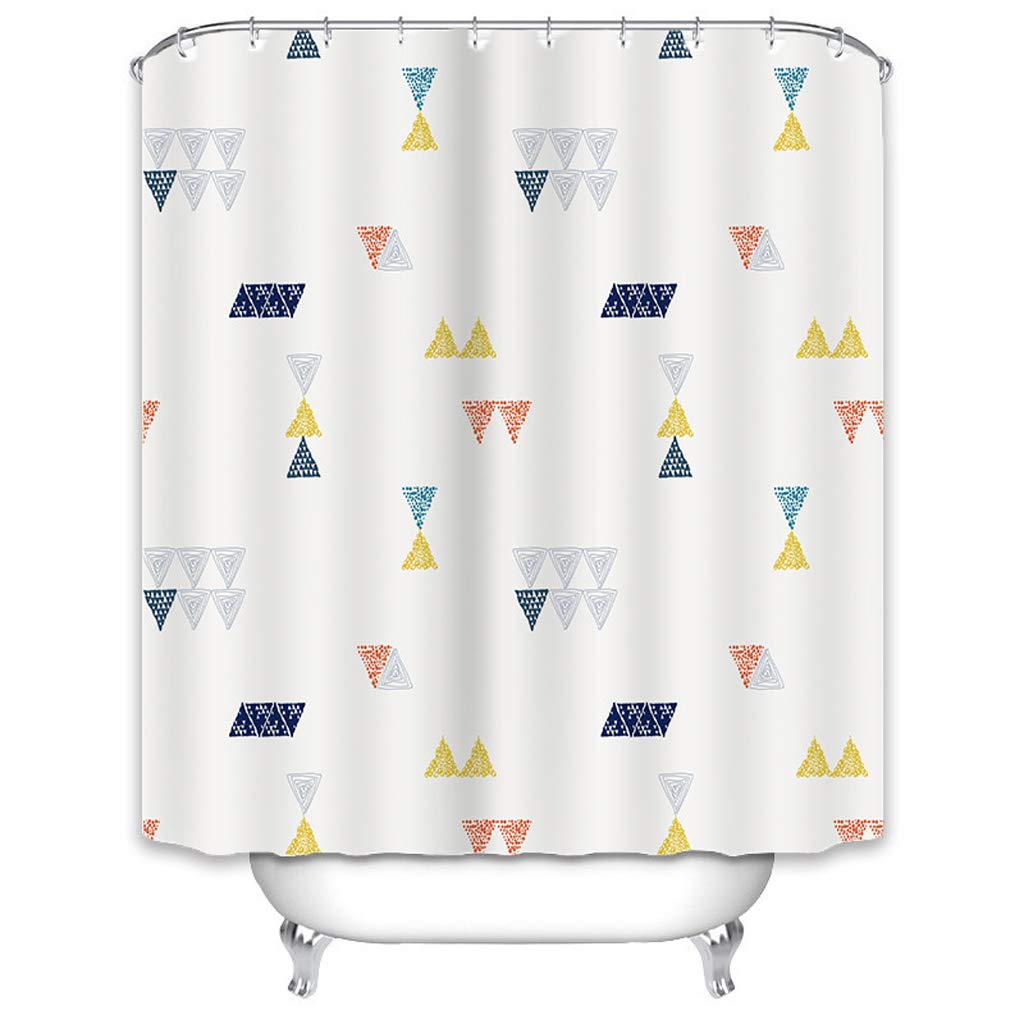 Rideau De Douche en Tissu De Polyester Imperméable, Rideau Lavable Résistant Au Mildiou pour La Salle De Bains, Anneaux De Rideau Et Ourlet Alourdi