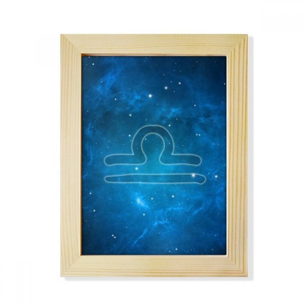 Marco de la foto de la constelación de Libra en madera para salón