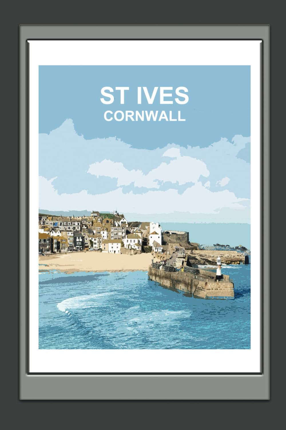 St Ives Cornwall Notebook: Blank lined Notebook, Journal Gift Book (British Places and Landscapes) Travel Poster Design