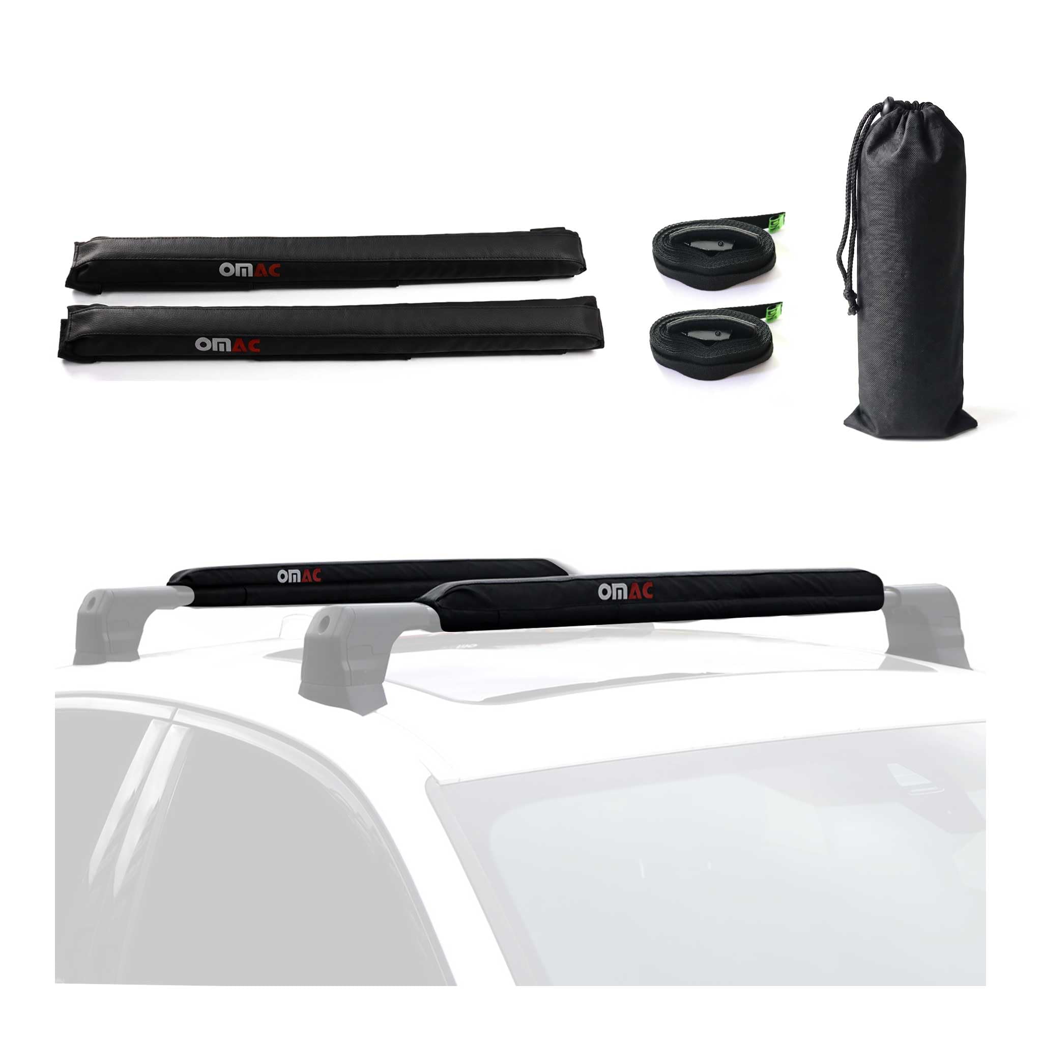 Dachträgerauflagen Surfbretträger Softdach Windsurf Pad Dachträger Kanu Kajak Snowboard | 2X Wassersportträger Transportsysteme Kanuhalter Kajakträger Surfhalterung Schutzträger