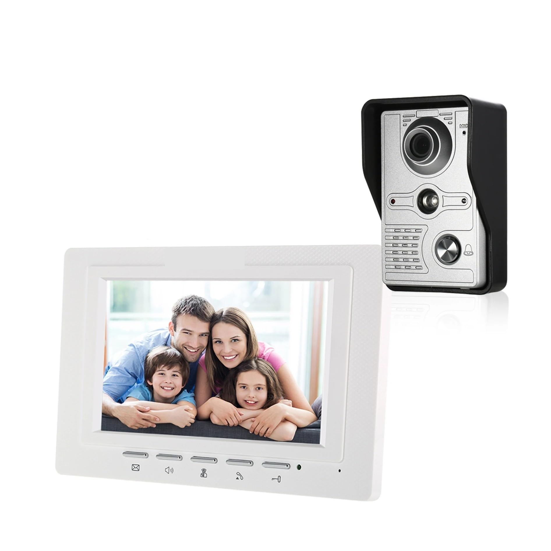 HVSYVVSRL 7 Inch Wired Video Doorbell Indoor Monitor IR-CUT Outdoor Camera Visual Intercom Two-way Audio Remote Unlock Door Phone Two Way Audio