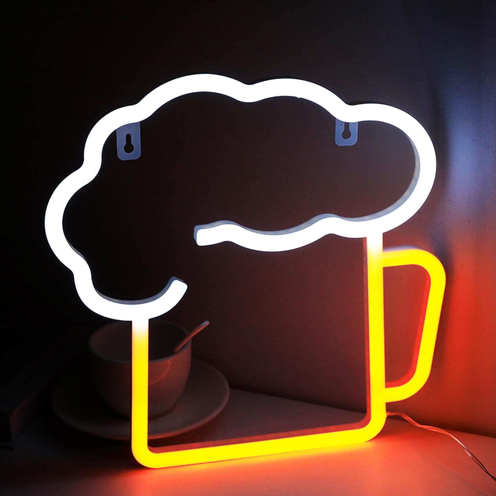 Beer cup shaped small night light LED energy-saving neon light dual color light beer house bar decorative light art light — image 1