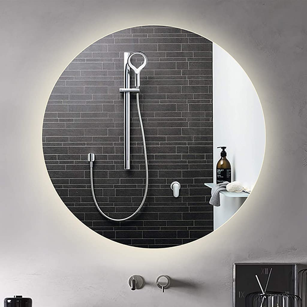 Miroir de salle de bain rond rétroéclairé haut de gamme pour salon et chambre