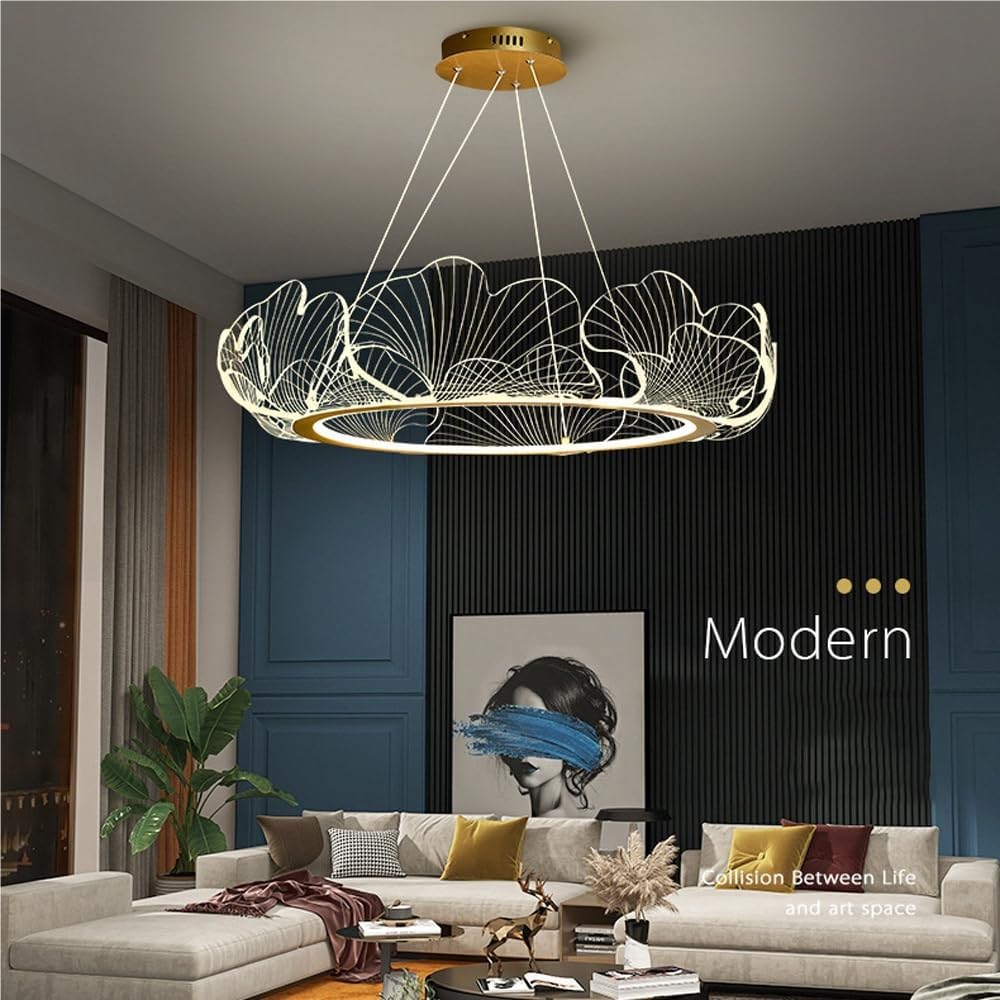 Lampa wisząca LED, żyrandole z motywem kwiatu lotosu, wiszące lampy w stylu mid-century modern, żyrandol w stylu rustykalnym do sypialni, salonu, kuchni