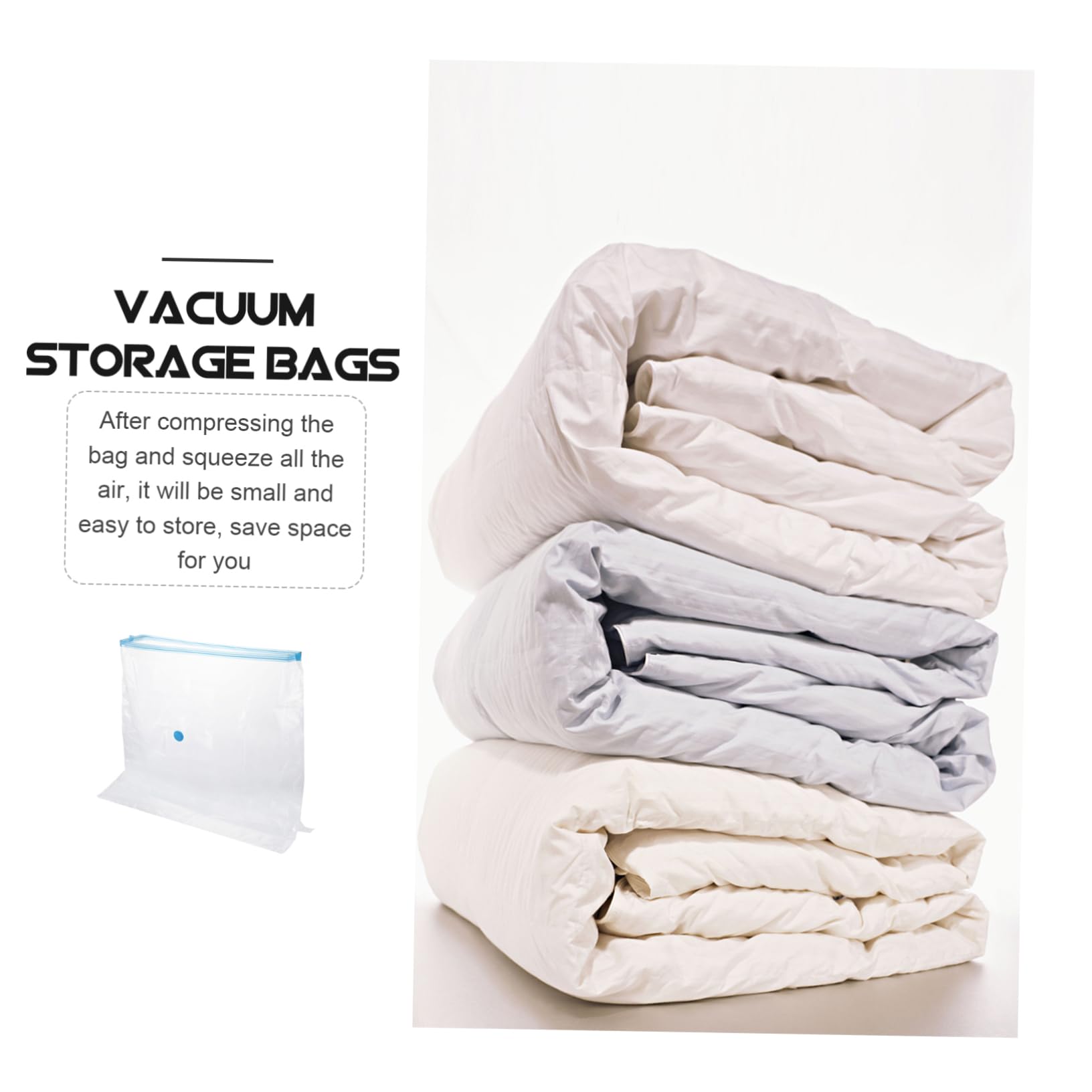 Organizadores para el hogar Bolsas organizadoras Bolsa de Almacenamiento al vacío de 3 Piezas Bolsa de vacío Bolsa de Ahorro de Espacio Bolsa de compresión Bolsa Espacial para el