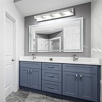 Vista 7 de SineRise - Lámpara LED para tocador de baño - Moderna lámpara regulable de acrílico con acabado blanco mate para iluminación de pared sobre