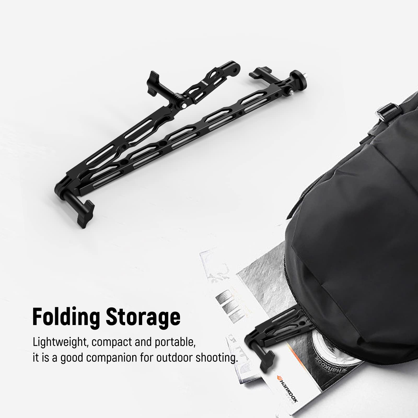 NEEWER Brazo Extensión Aleación Aluminio (11,8"/6,5"/3,3") para Cámara Acción con 3 Thumbscrews y 1/4" Tornillo Adaptador Compatible con GoPro Hero 13 12 11 10 dji Osmo Action 5 Pro Insta360, GP-11