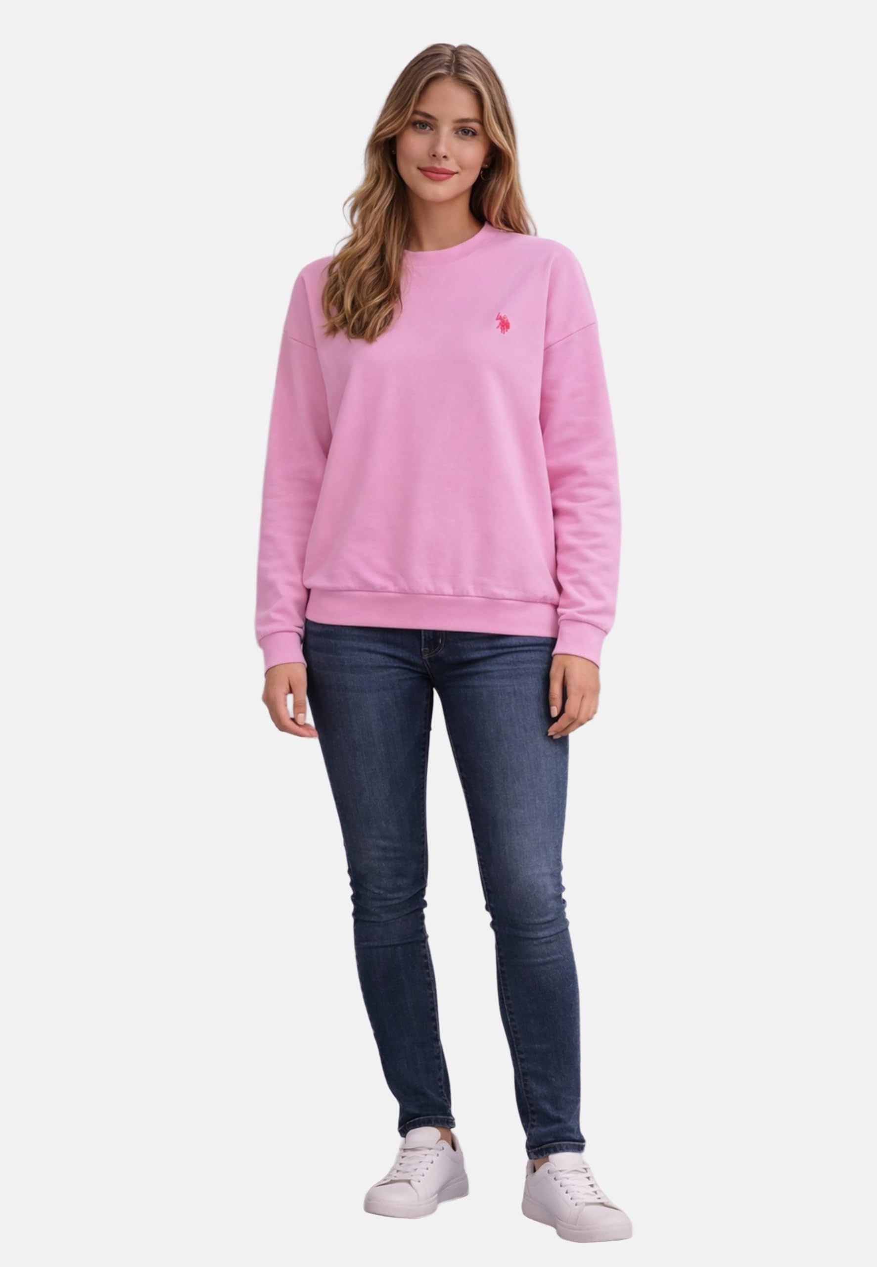 U.S. POLO ASSN. Damen Sweatshirt Pullover (S-XXL) Baumwollmix Rundhals Langarm P034